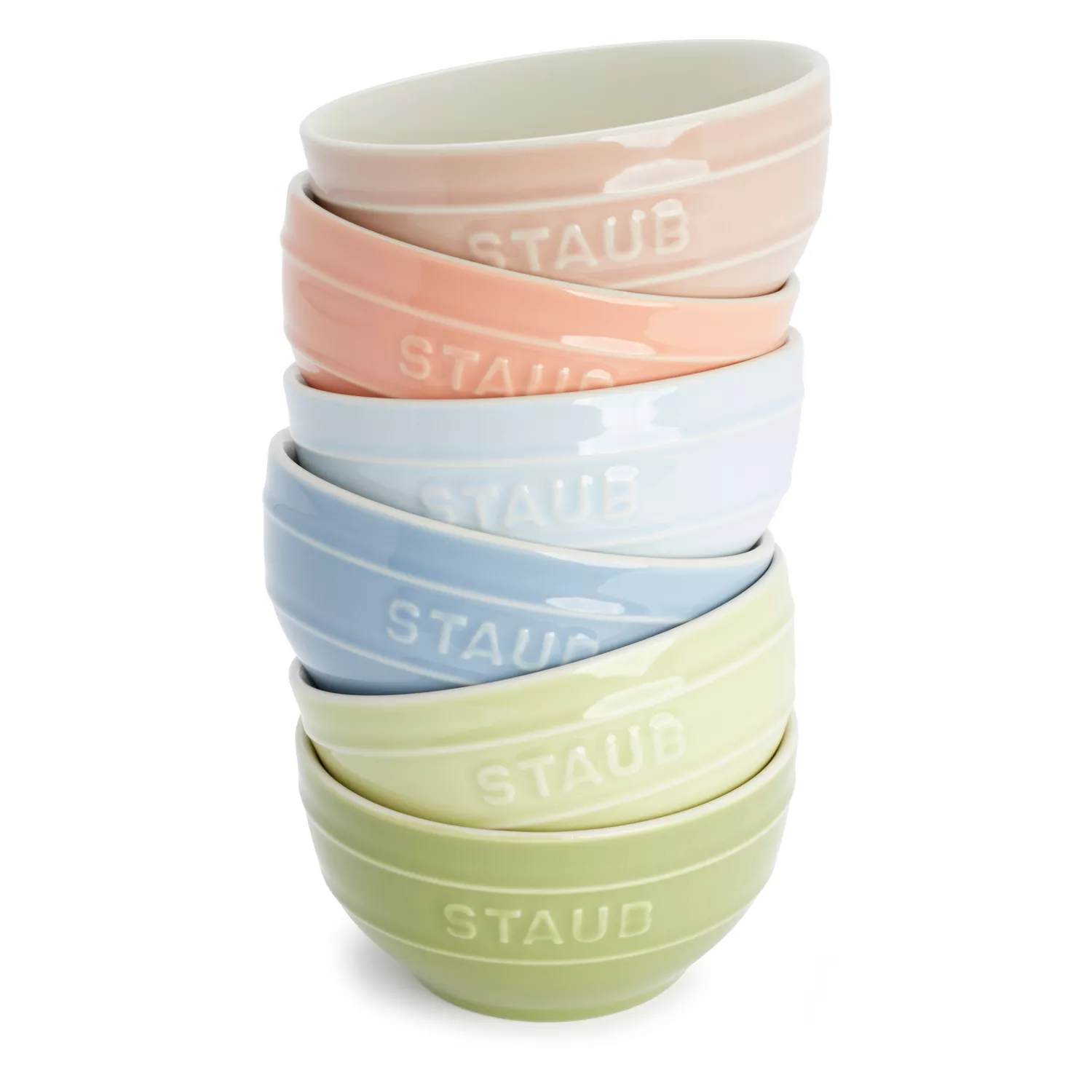 Staub Pastel Macaron Stoneware Mini Bowls, Set Of 6